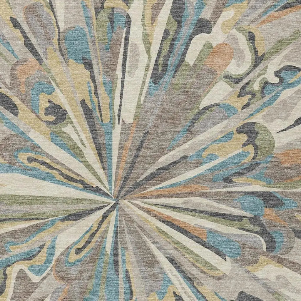 8' X 10' Beige And Brown Abstract Washable Indoor Outdoor Area Rug Homeroots Outdoor