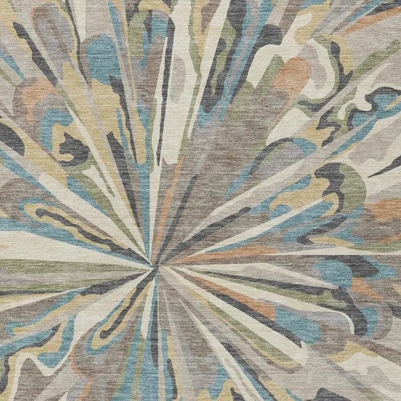 8' X 10' Beige And Brown Abstract Washable Indoor Outdoor Area Rug Homeroots Outdoor