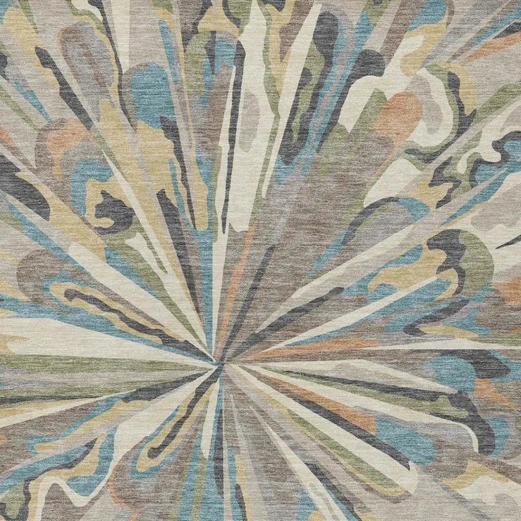 8' X 10' Beige And Brown Abstract Washable Indoor Outdoor Area Rug Homeroots Outdoor