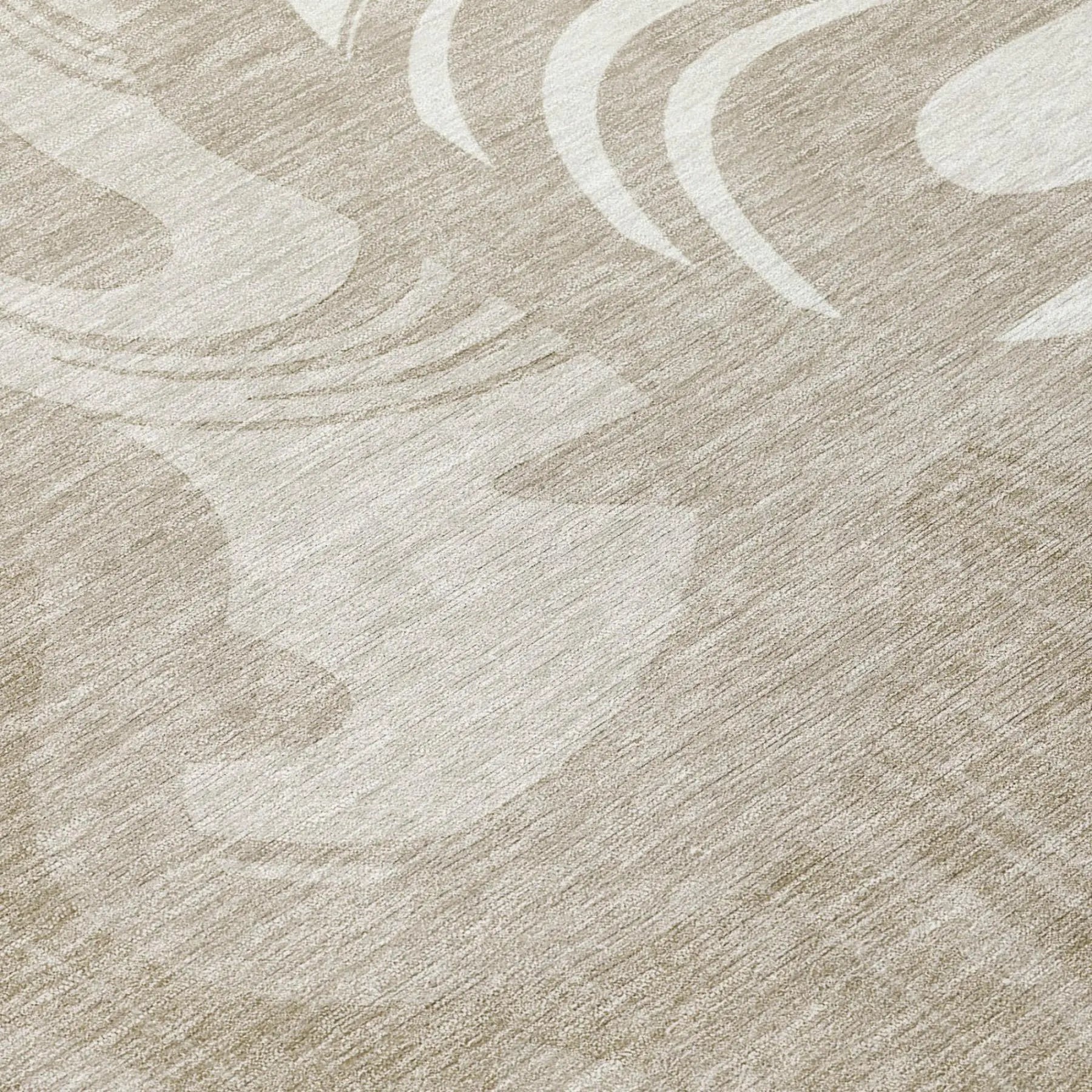 8' X 10' Beige And Brown Abstract Washable Indoor Outdoor Area Rug Homeroots Outdoor