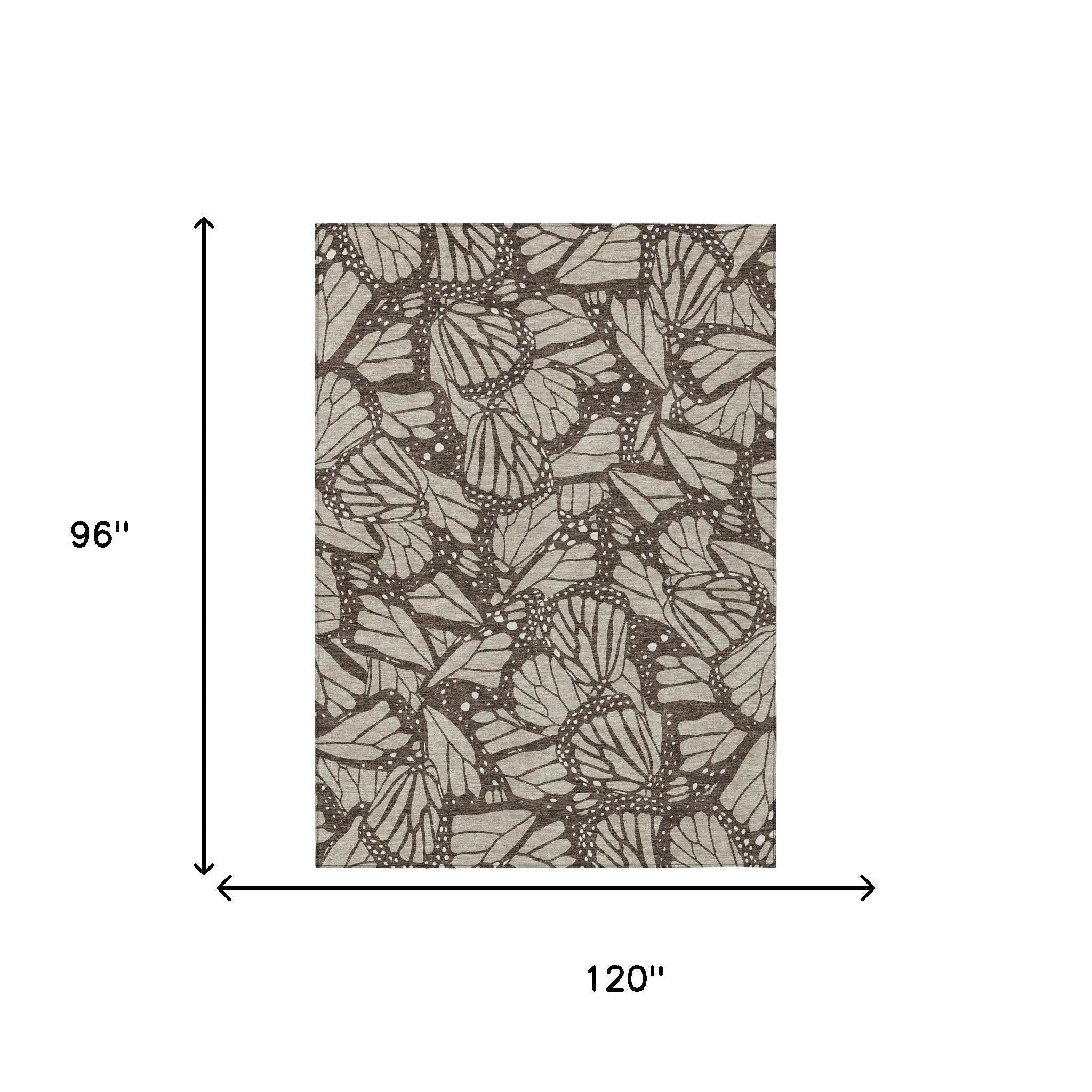 8' X 10' Beige And Brown Animal Print Washable Indoor Outdoor Area Rug Homeroots Outdoor
