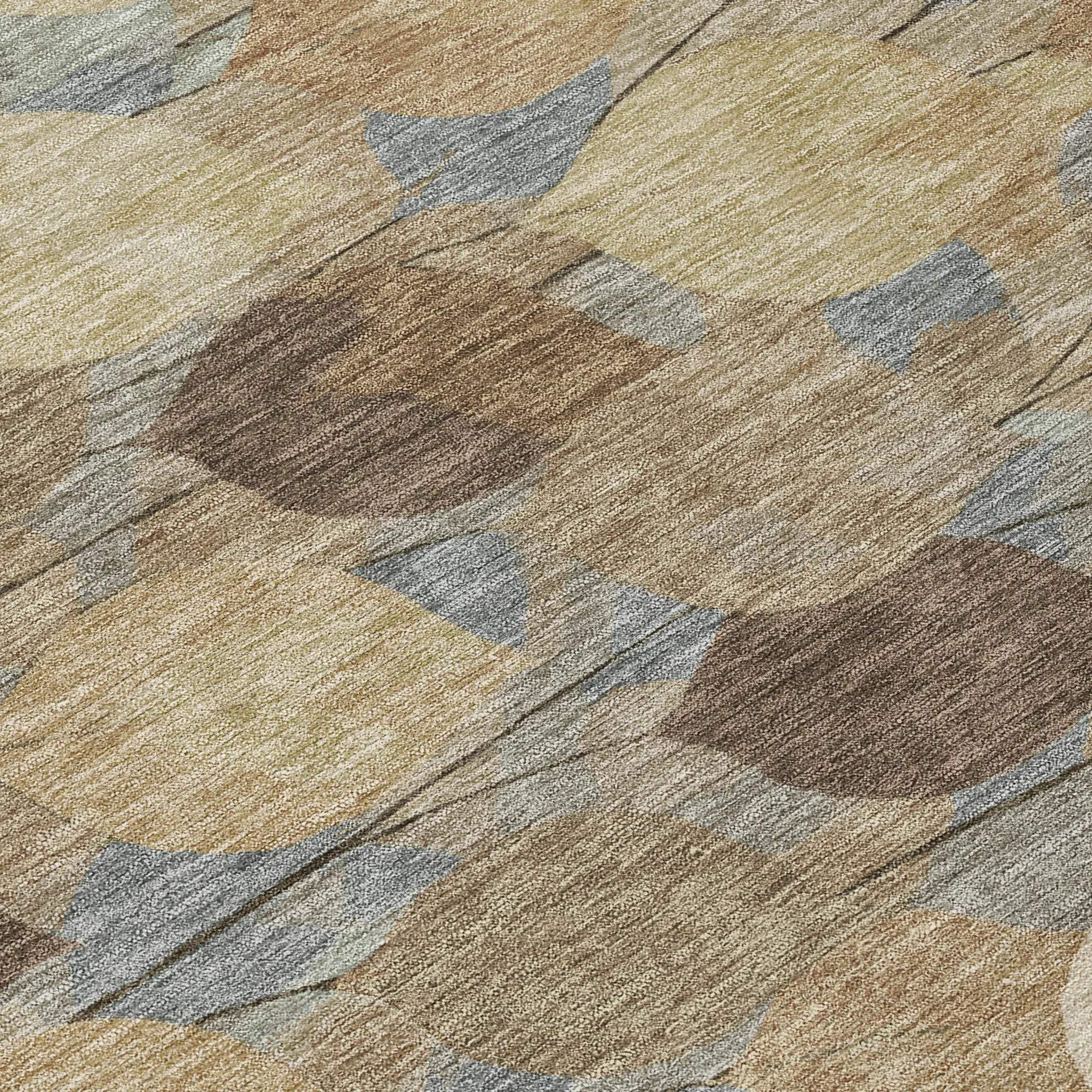 8' X 10' Beige And Brown Floral Washable Indoor Outdoor Area Rug Homeroots Outdoor