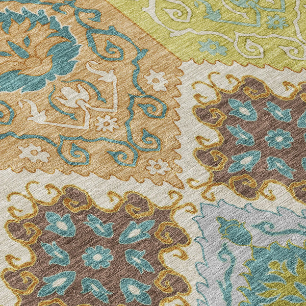 8' X 10' Beige And Brown Geometric Washable Indoor Outdoor Area Rug Homeroots Outdoor