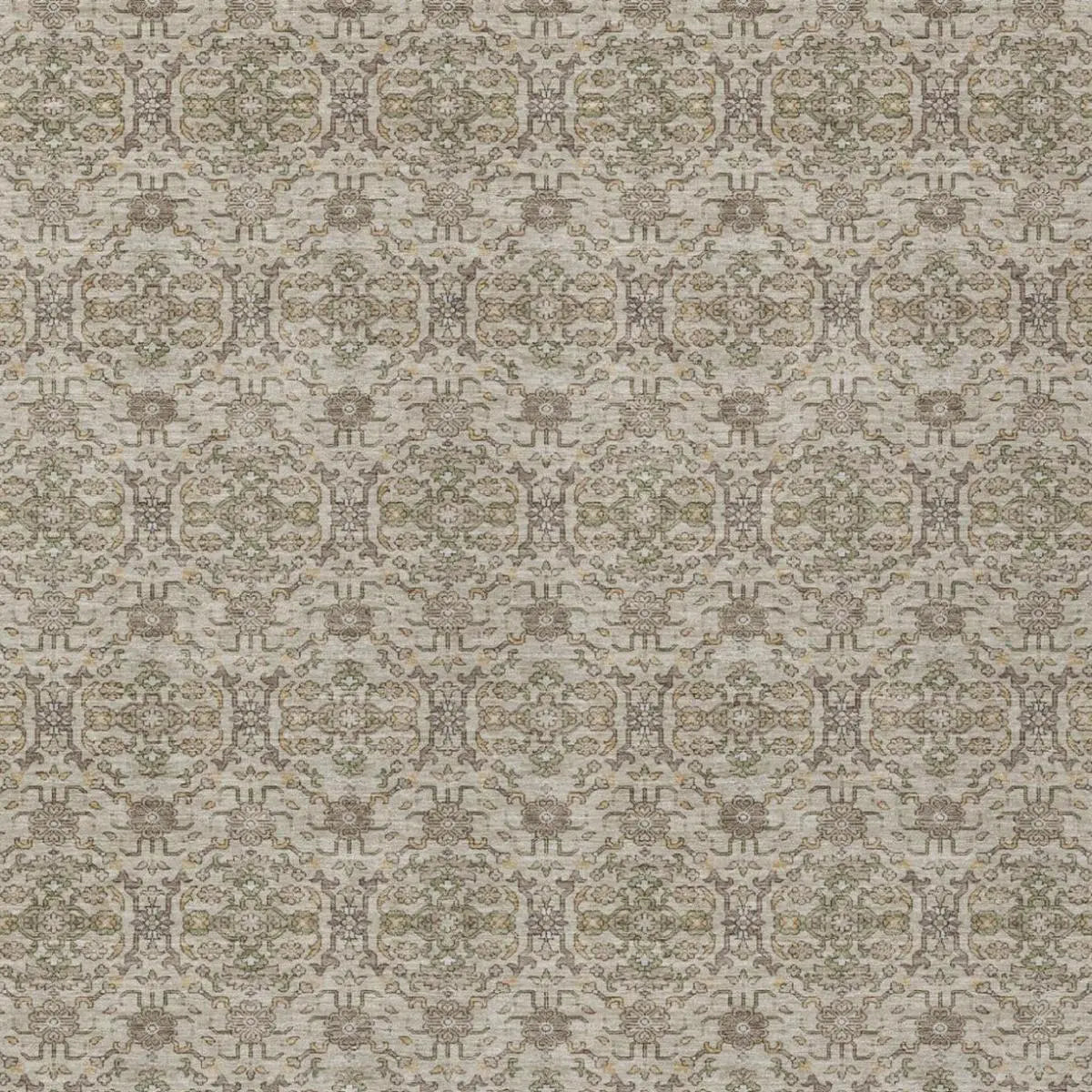 8' X 10' Beige And Brown Oriental Washable Indoor Outdoor Area Rug Homeroots Outdoor
