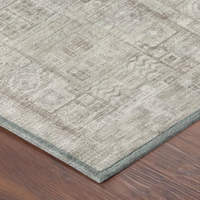 8' X 10' Beige And Brown Oriental Washable Indoor Outdoor Area Rug Homeroots Outdoor