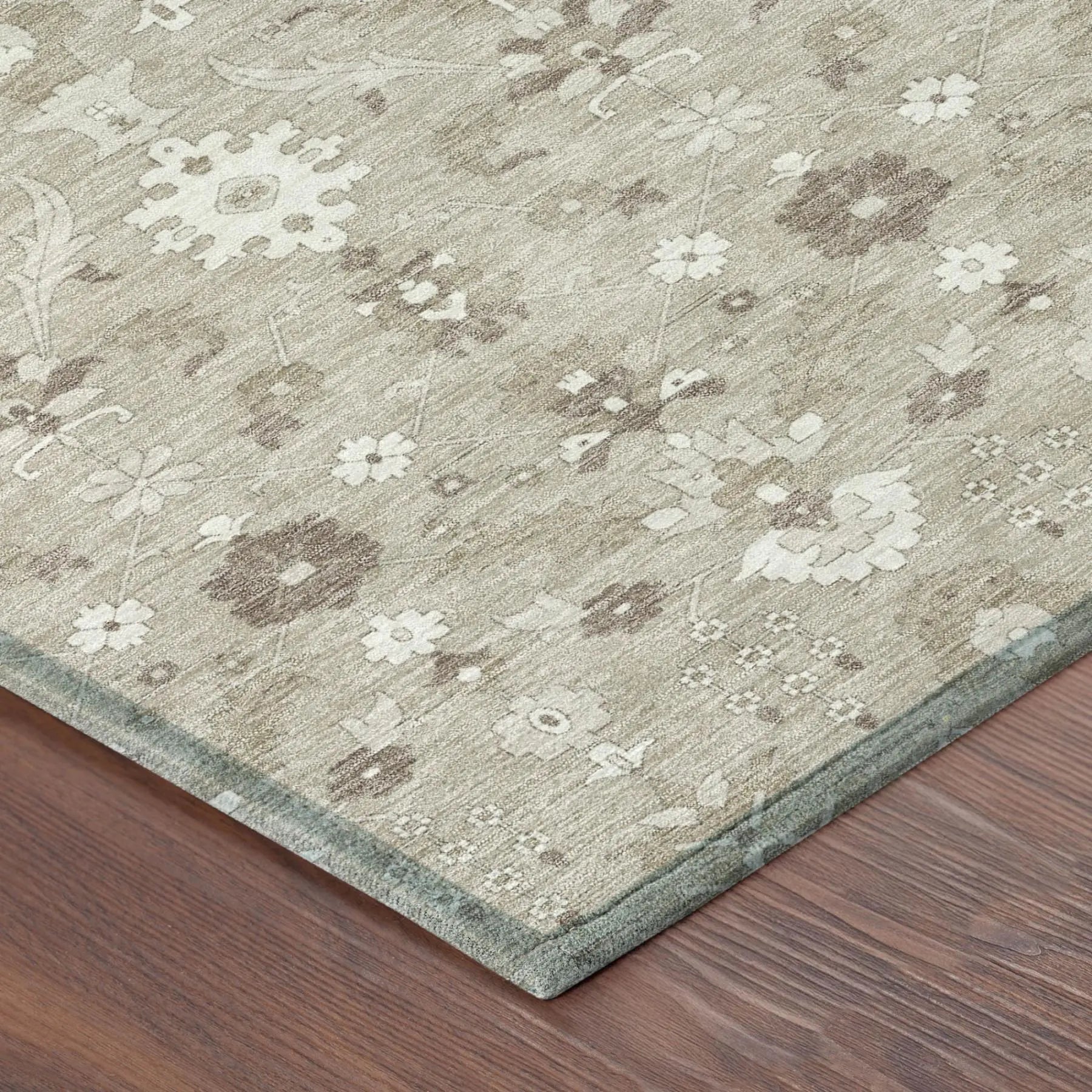8' X 10' Beige And Brown Oriental Washable Indoor Outdoor Area Rug Homeroots Outdoor