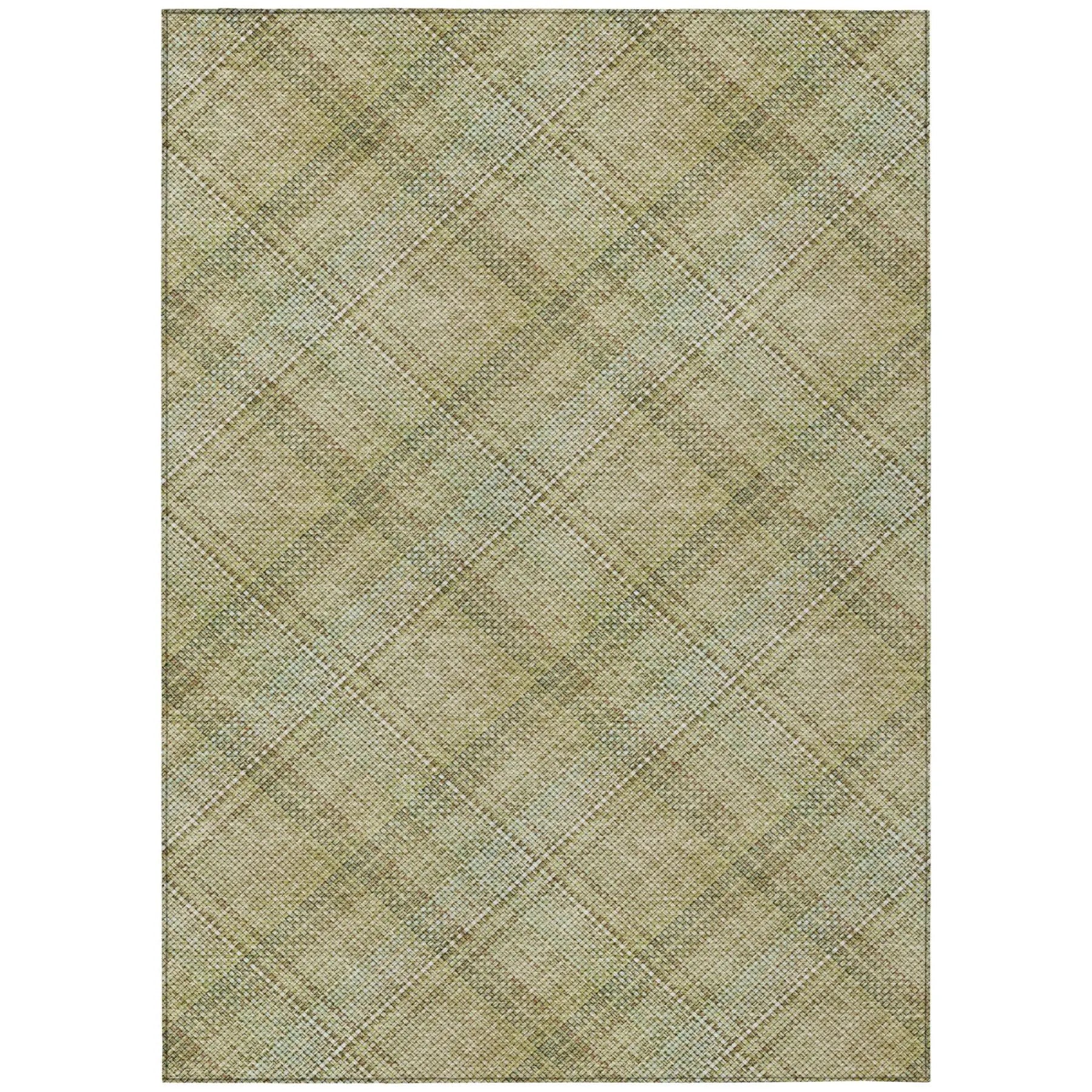 8' X 10' Beige And Brown Plaid Washable Indoor Outdoor Area Rug Homeroots Outdoor