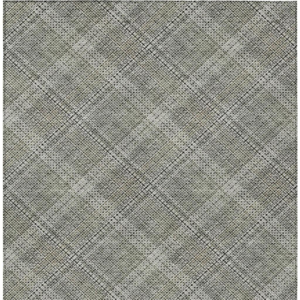 8' X 10' Beige And Brown Plaid Washable Indoor Outdoor Area Rug Homeroots Outdoor