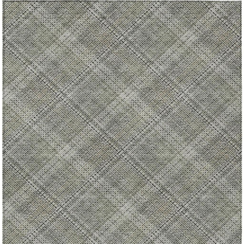 8' X 10' Beige And Brown Plaid Washable Indoor Outdoor Area Rug Homeroots Outdoor