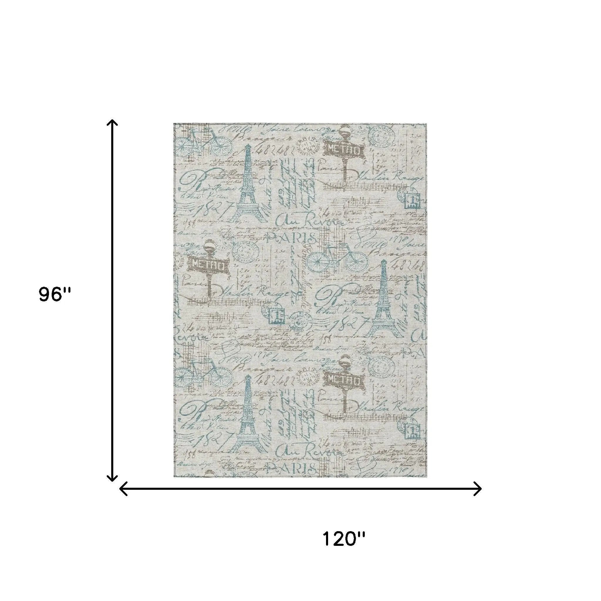 8' X 10' Beige And Brown Southwestern Washable Indoor Outdoor Area Rug Homeroots Outdoor