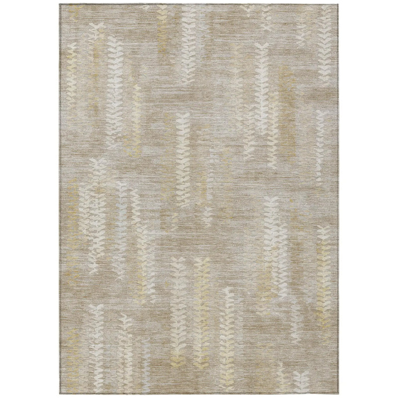 8' X 10' Beige And Brown Striped Washable Indoor Outdoor Area Rug Homeroots Outdoor