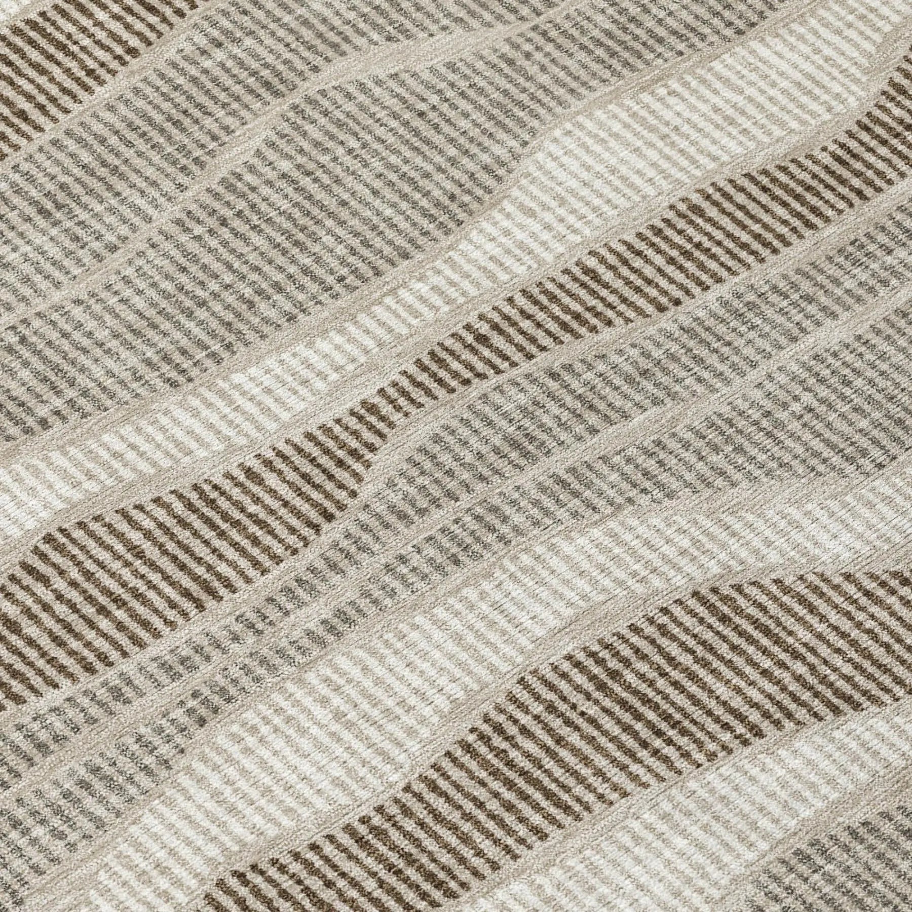8' X 10' Beige And Brown Striped Washable Indoor Outdoor Area Rug Homeroots Outdoor