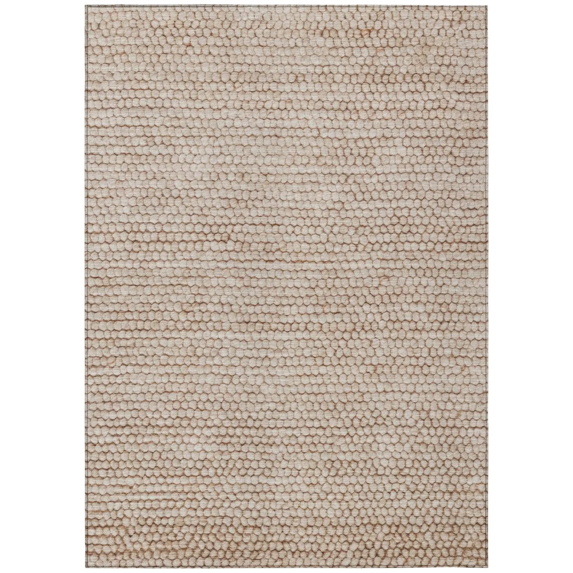 8' X 10' Beige And Brown Striped Washable Indoor Outdoor Area Rug Homeroots Outdoor