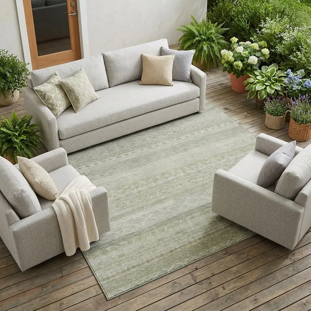 8' X 10' Beige And Brown Striped Washable Indoor Outdoor Area Rug Homeroots Outdoor
