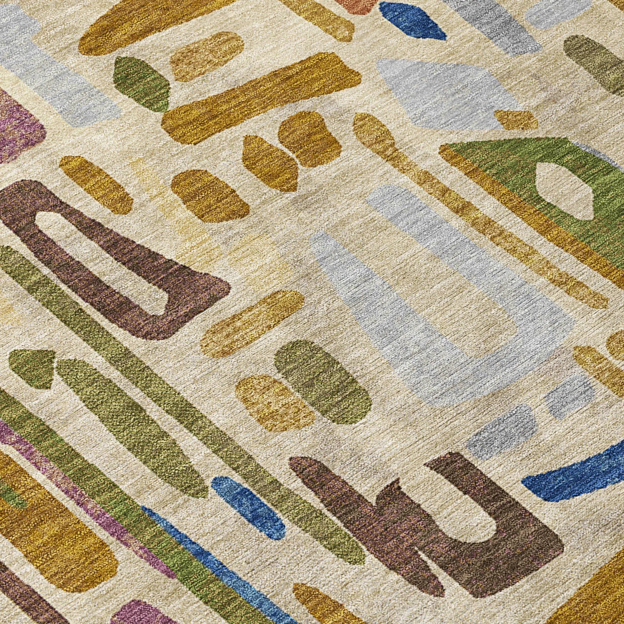 8' X 10' Beige And Copper Abstract Washable Indoor Outdoor Area Rug Homeroots Outdoor