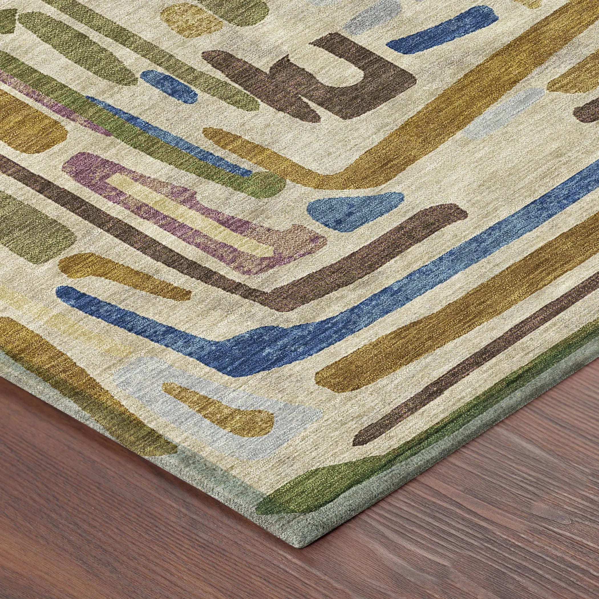 8' X 10' Beige And Copper Abstract Washable Indoor Outdoor Area Rug Homeroots Outdoor