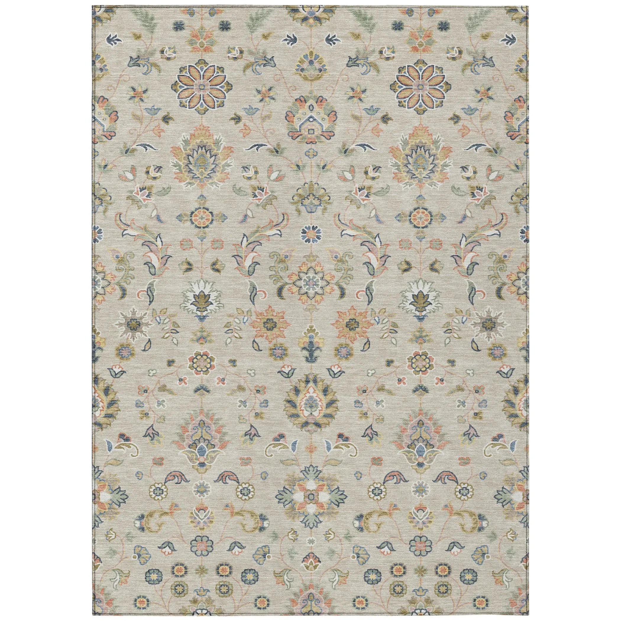 8' X 10' Beige And Copper Abstract Washable Indoor Outdoor Area Rug Homeroots Outdoor