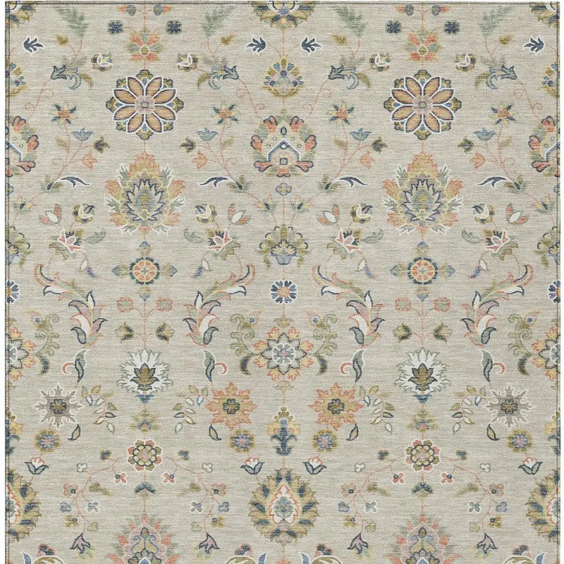 8' X 10' Beige And Copper Abstract Washable Indoor Outdoor Area Rug Homeroots Outdoor