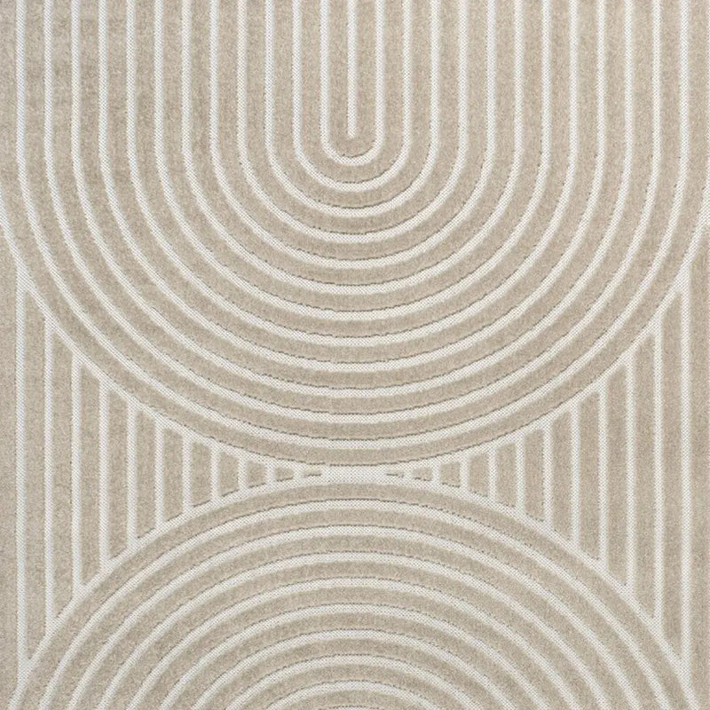 8' X 10' Beige And Cream Striped Indoor Outdoor Area Rug Homeroots Outdoor