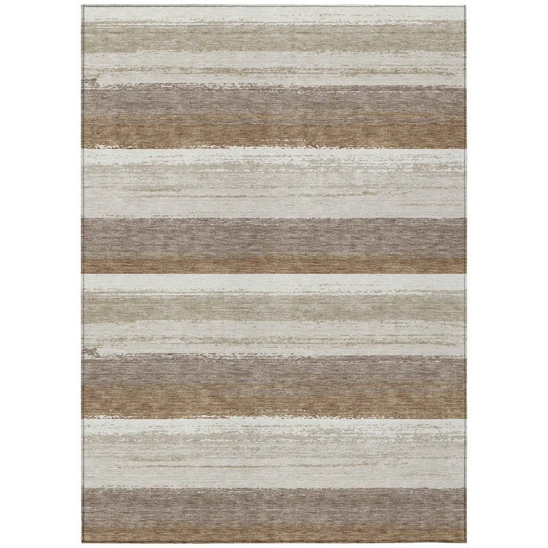 8' X 10' Beige And Graphite Striped Washable Indoor Outdoor Area Rug Homeroots Outdoor