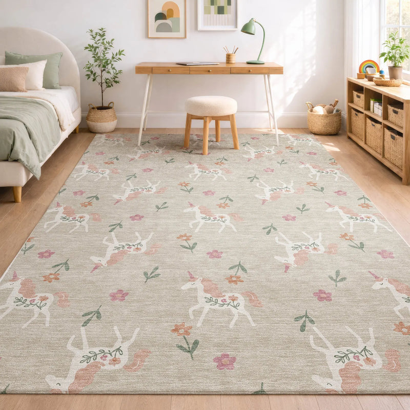 8' X 10' Beige And Gray Floral Washable Indoor Outdoor Area Rug Homeroots Outdoor