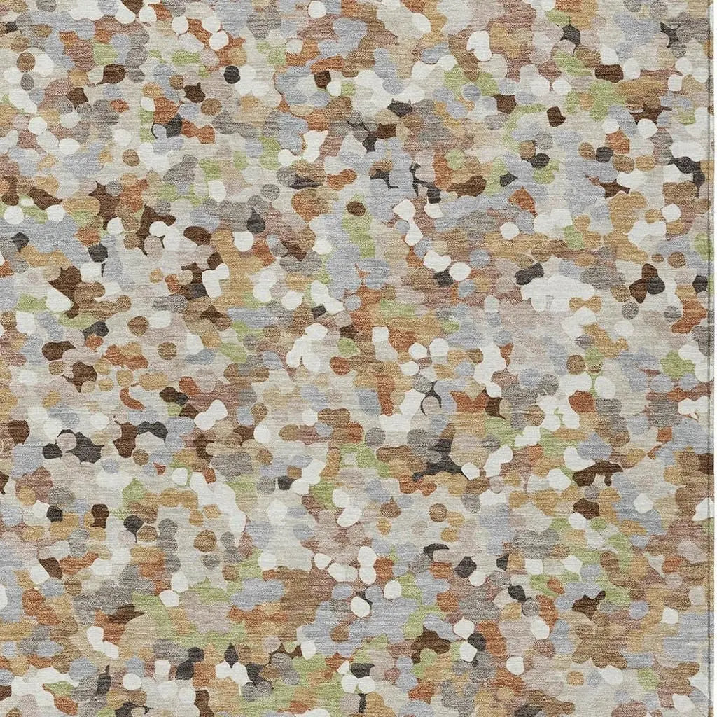8' X 10' Beige And Gray Geometric Washable Indoor Outdoor Area Rug Homeroots Outdoor
