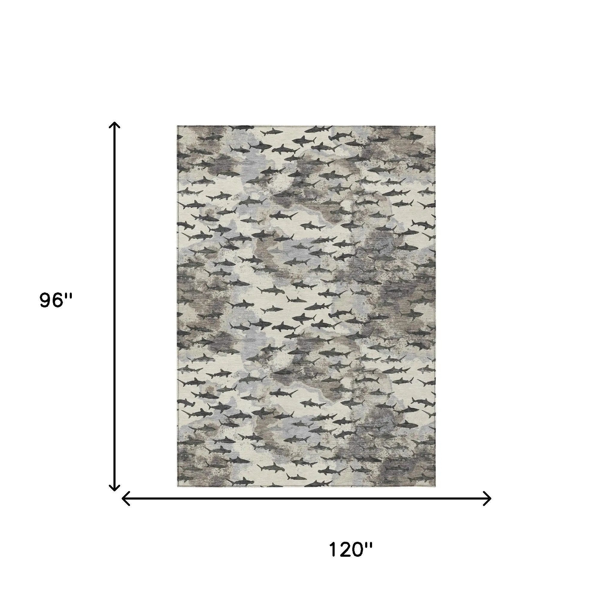 8' X 10' Beige And Gray Horse Washable Indoor Outdoor Area Rug Homeroots Outdoor