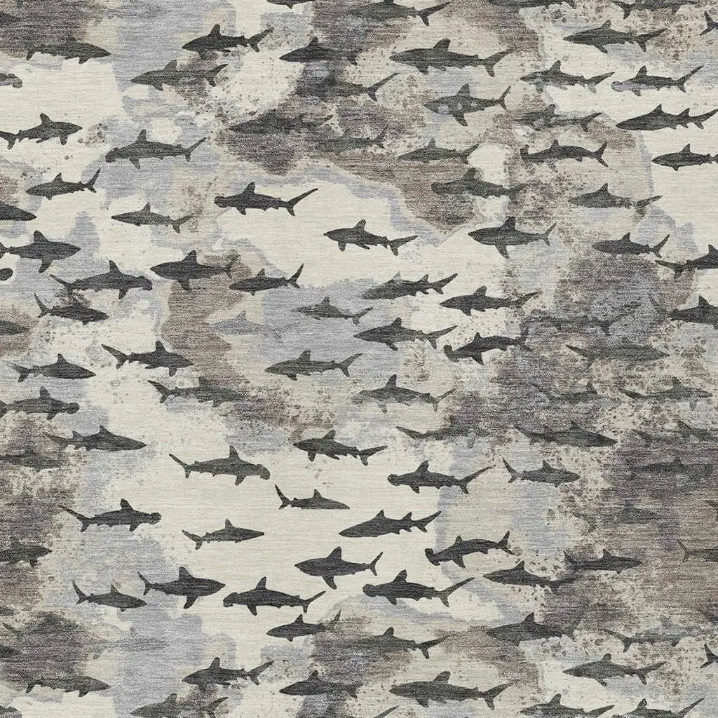 8' X 10' Beige And Gray Horse Washable Indoor Outdoor Area Rug Homeroots Outdoor