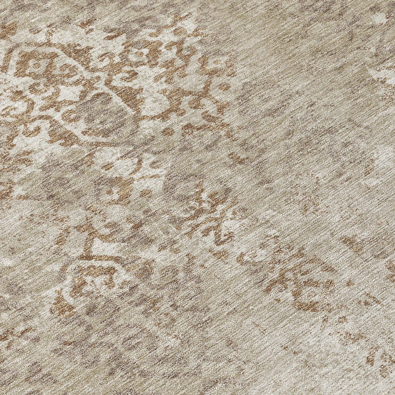 8' X 10' Beige And Gray Oriental Washable Indoor Outdoor Area Rug Homeroots Outdoor