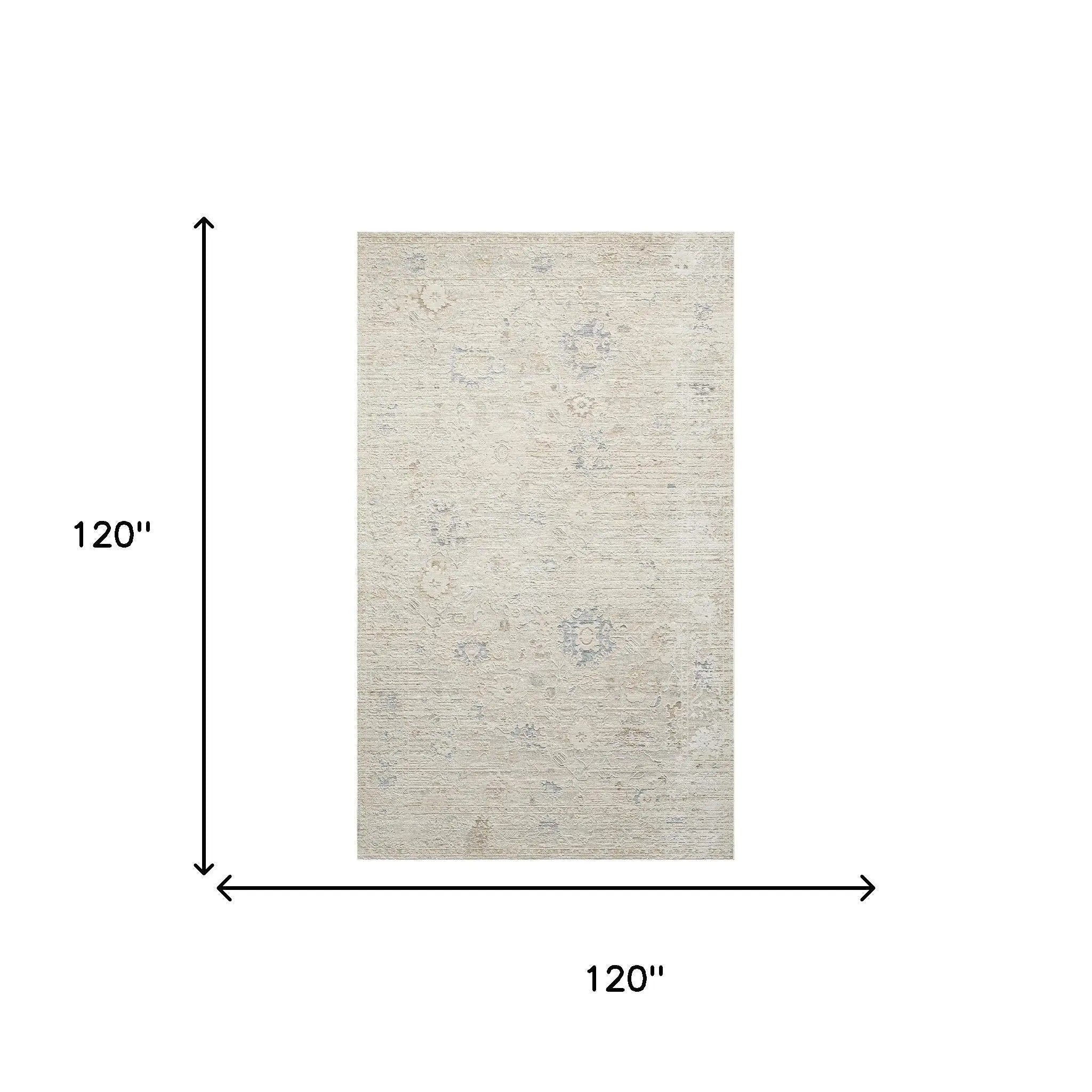 8' X 10' Beige And Ivory Abstract Area Rug Homeroots Home Decor