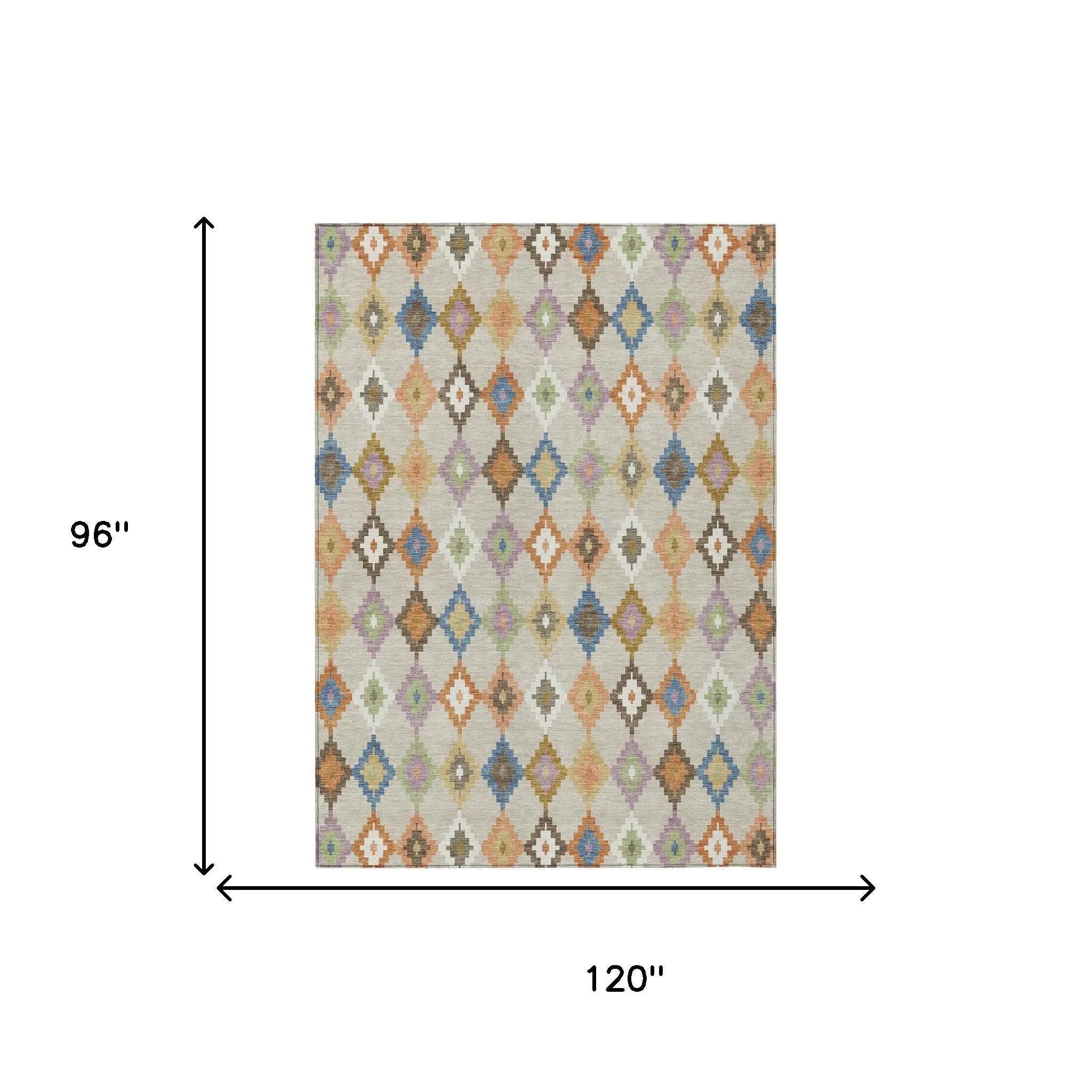 8' X 10' Beige And Ivory Aztec Washable Indoor Outdoor Area Rug Homeroots Outdoor