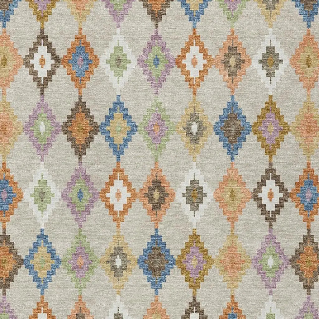 8' X 10' Beige And Ivory Aztec Washable Indoor Outdoor Area Rug Homeroots Outdoor