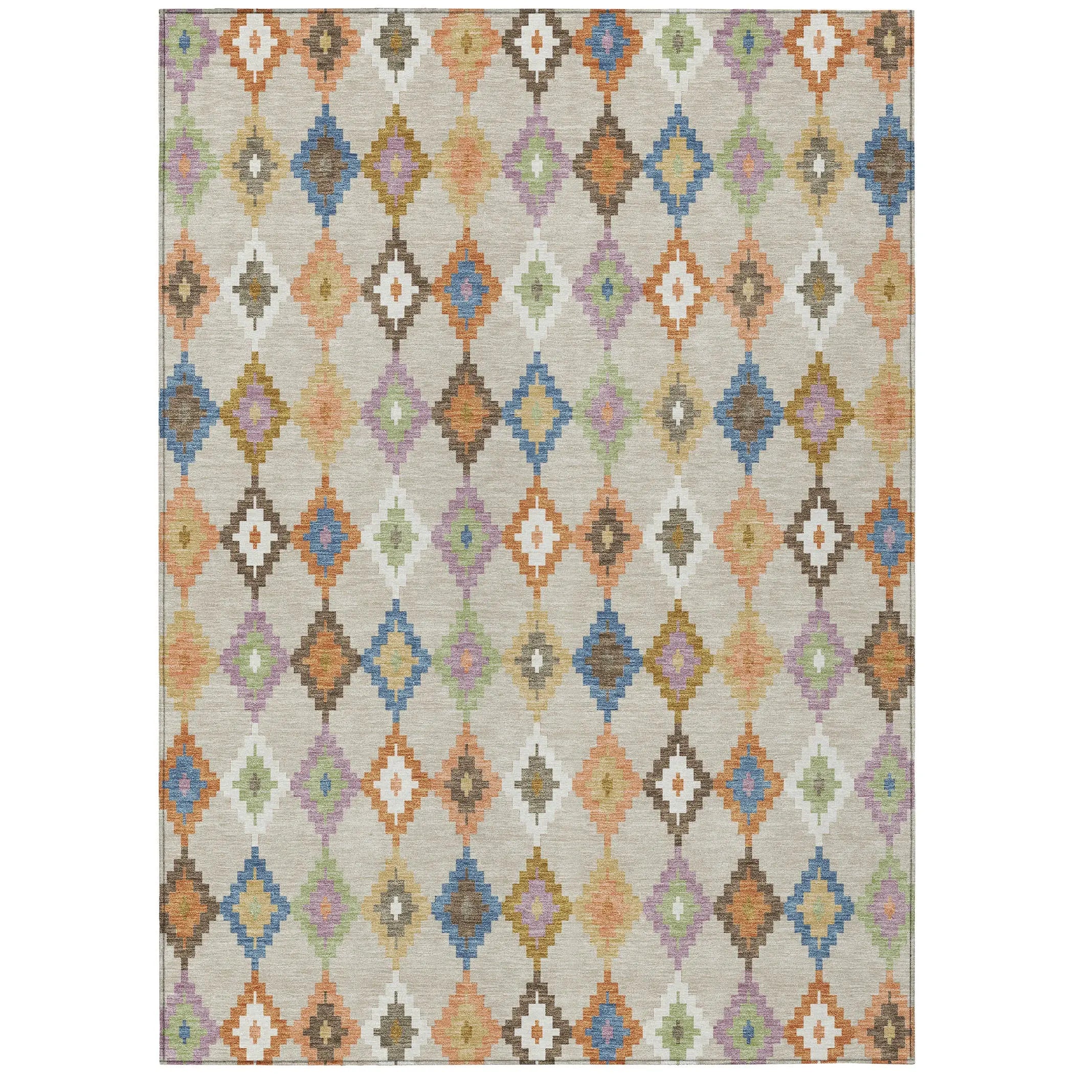 8' X 10' Beige And Ivory Aztec Washable Indoor Outdoor Area Rug Homeroots Outdoor