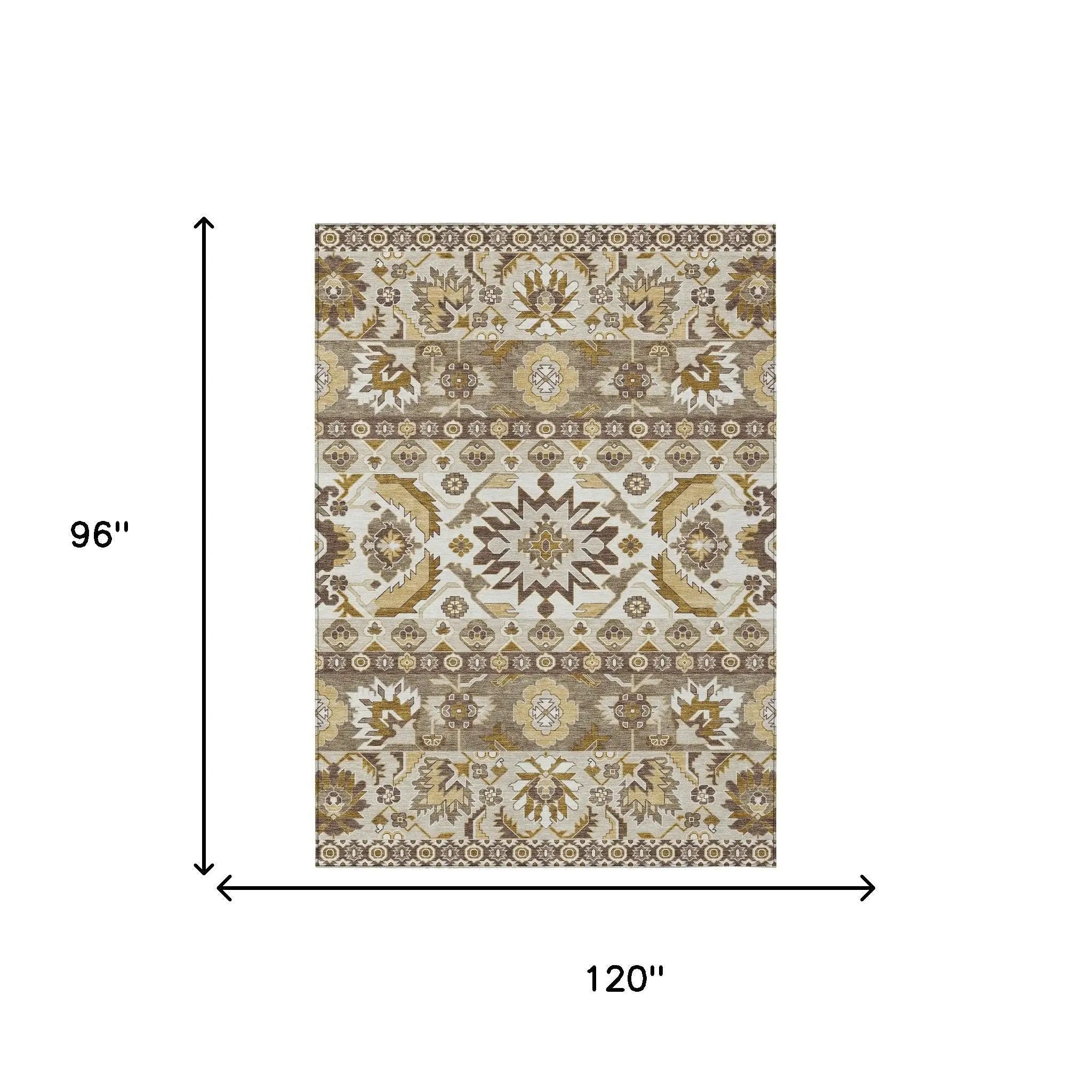8' X 10' Beige And Ivory Cactus Washable Indoor Outdoor Area Rug Homeroots Outdoor
