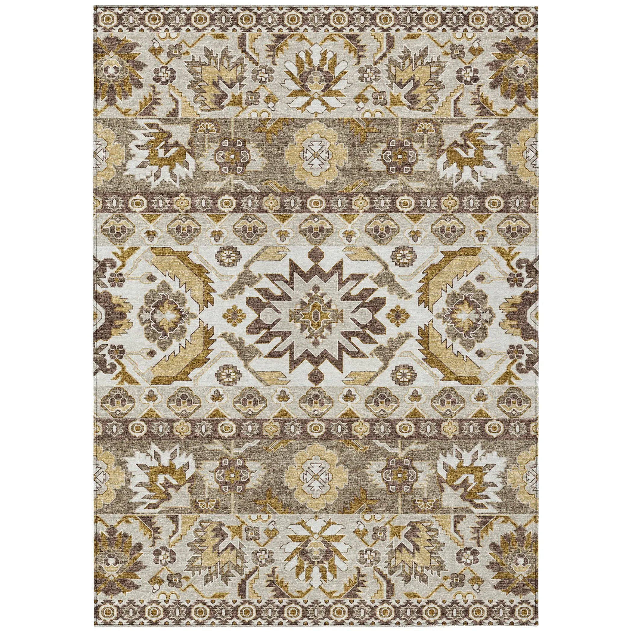 8' X 10' Beige And Ivory Cactus Washable Indoor Outdoor Area Rug Homeroots Outdoor