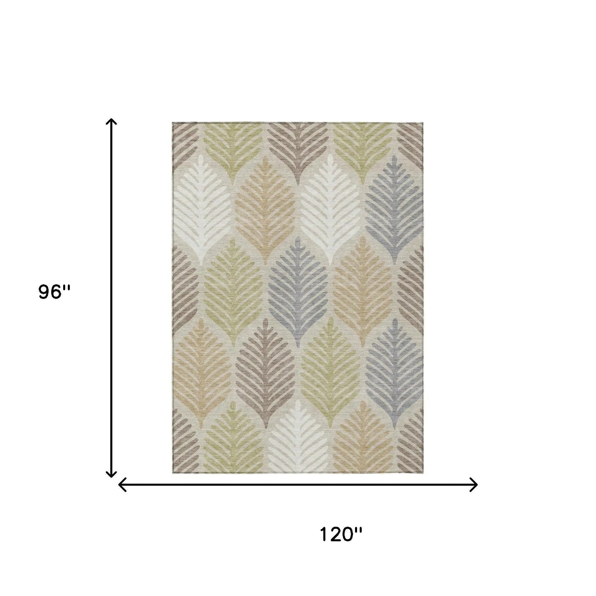 8' X 10' Beige And Ivory Floral Washable Indoor Outdoor Area Rug Homeroots Outdoor