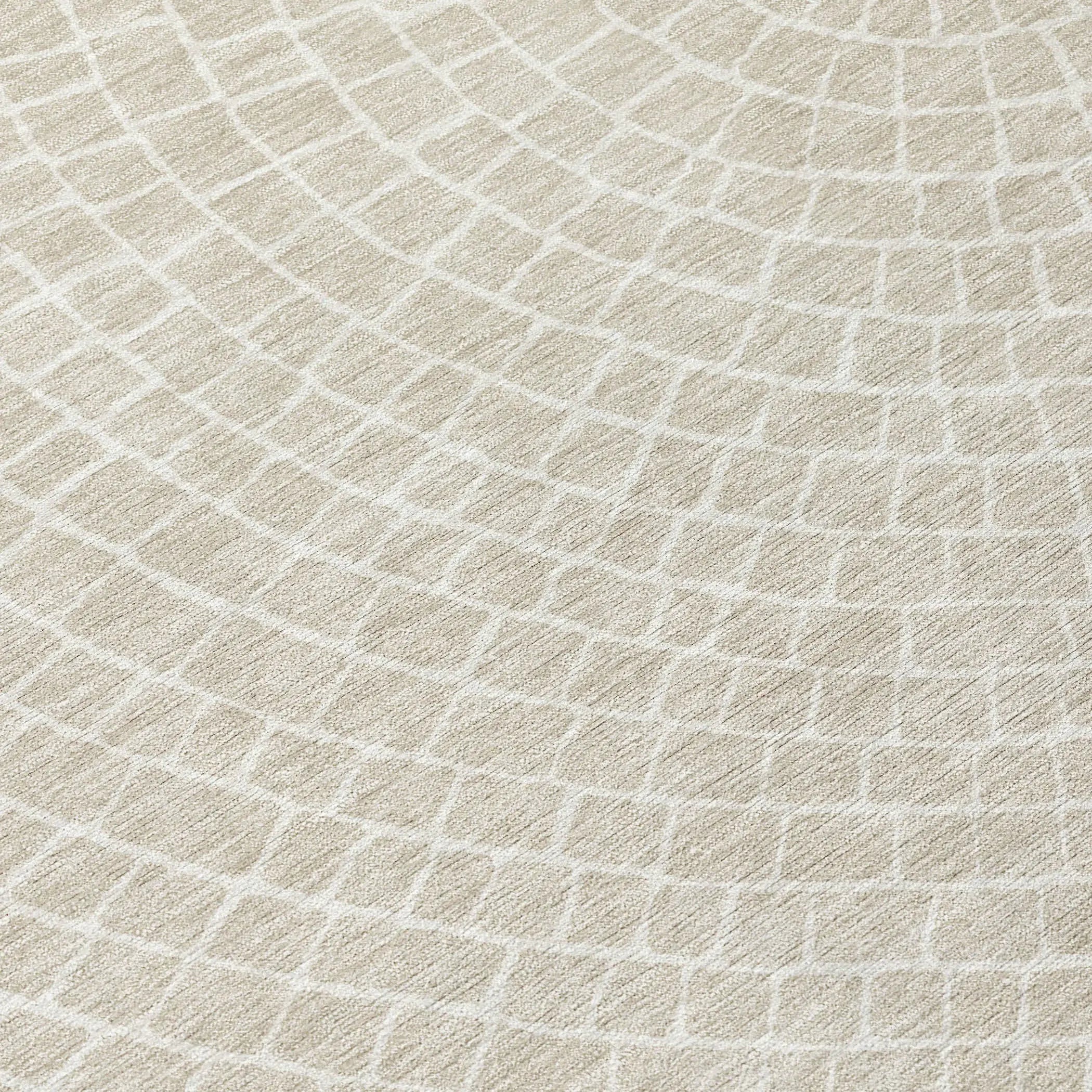 8' X 10' Beige And Ivory Geometric Washable Indoor Outdoor Area Rug Homeroots Outdoor