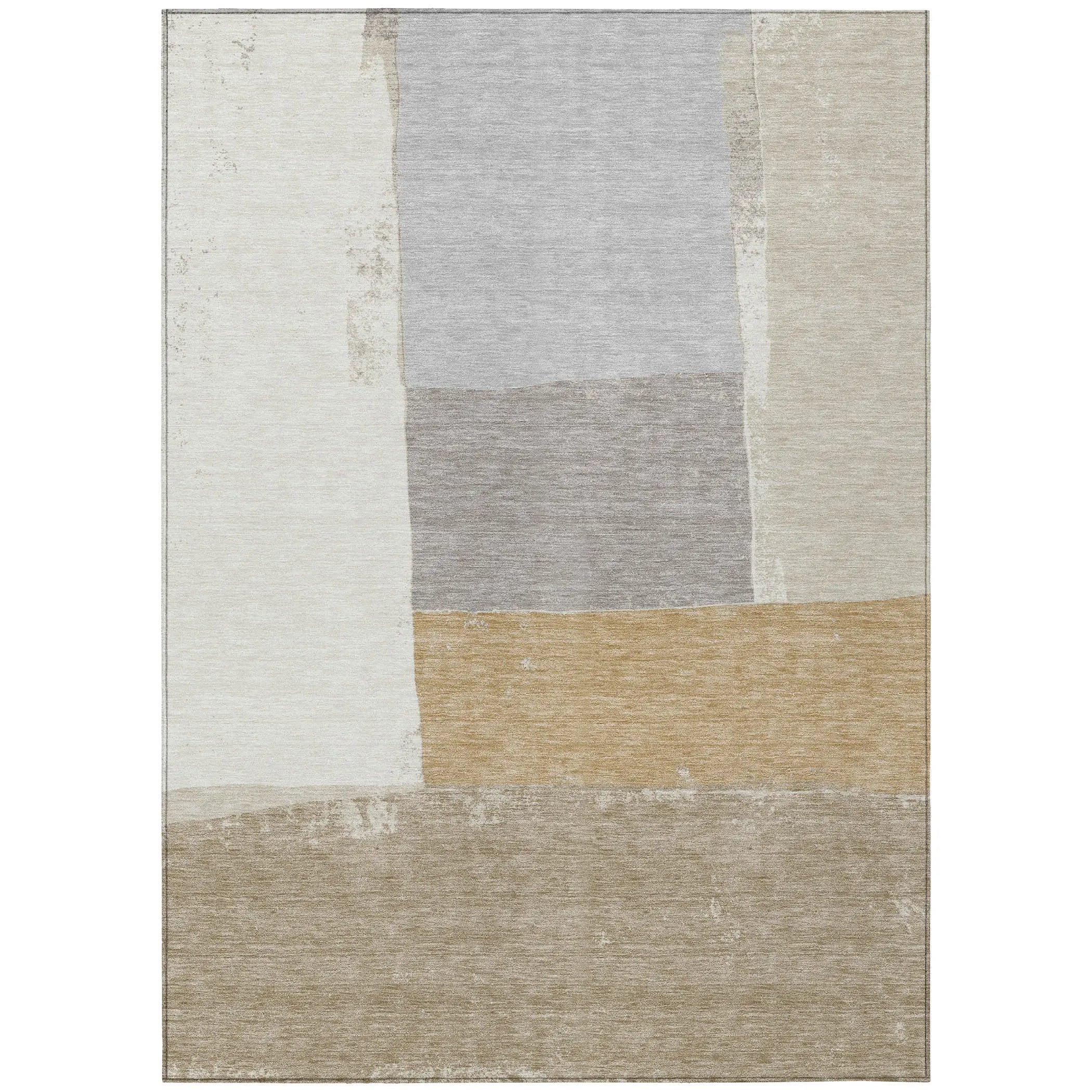 8' X 10' Beige And Ivory Geometric Washable Indoor Outdoor Area Rug Homeroots Outdoor