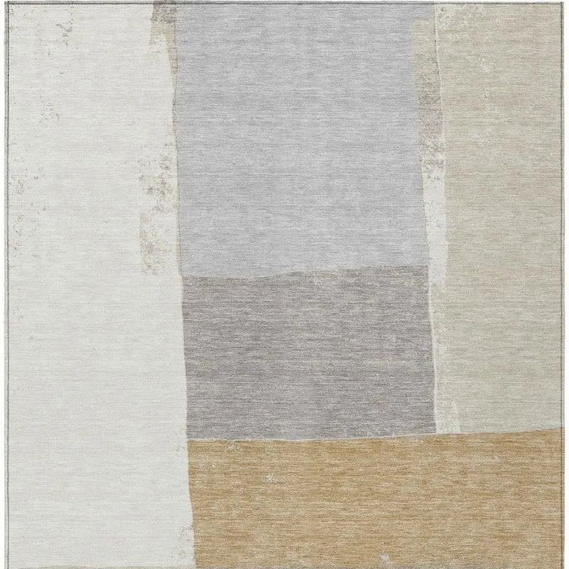 8' X 10' Beige And Ivory Geometric Washable Indoor Outdoor Area Rug Homeroots Outdoor