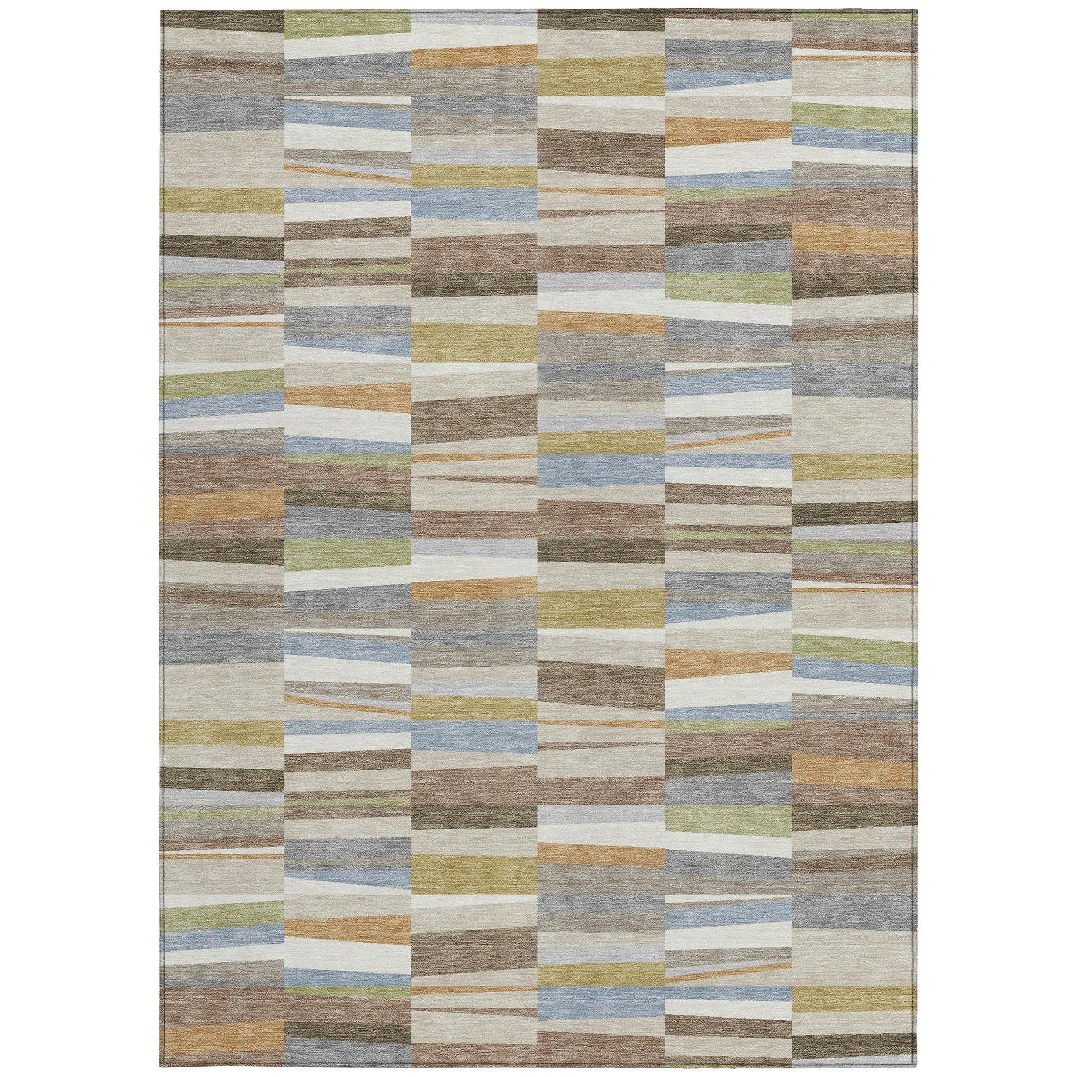 8' X 10' Beige And Ivory Striped Washable Indoor Outdoor Area Rug Homeroots Outdoor
