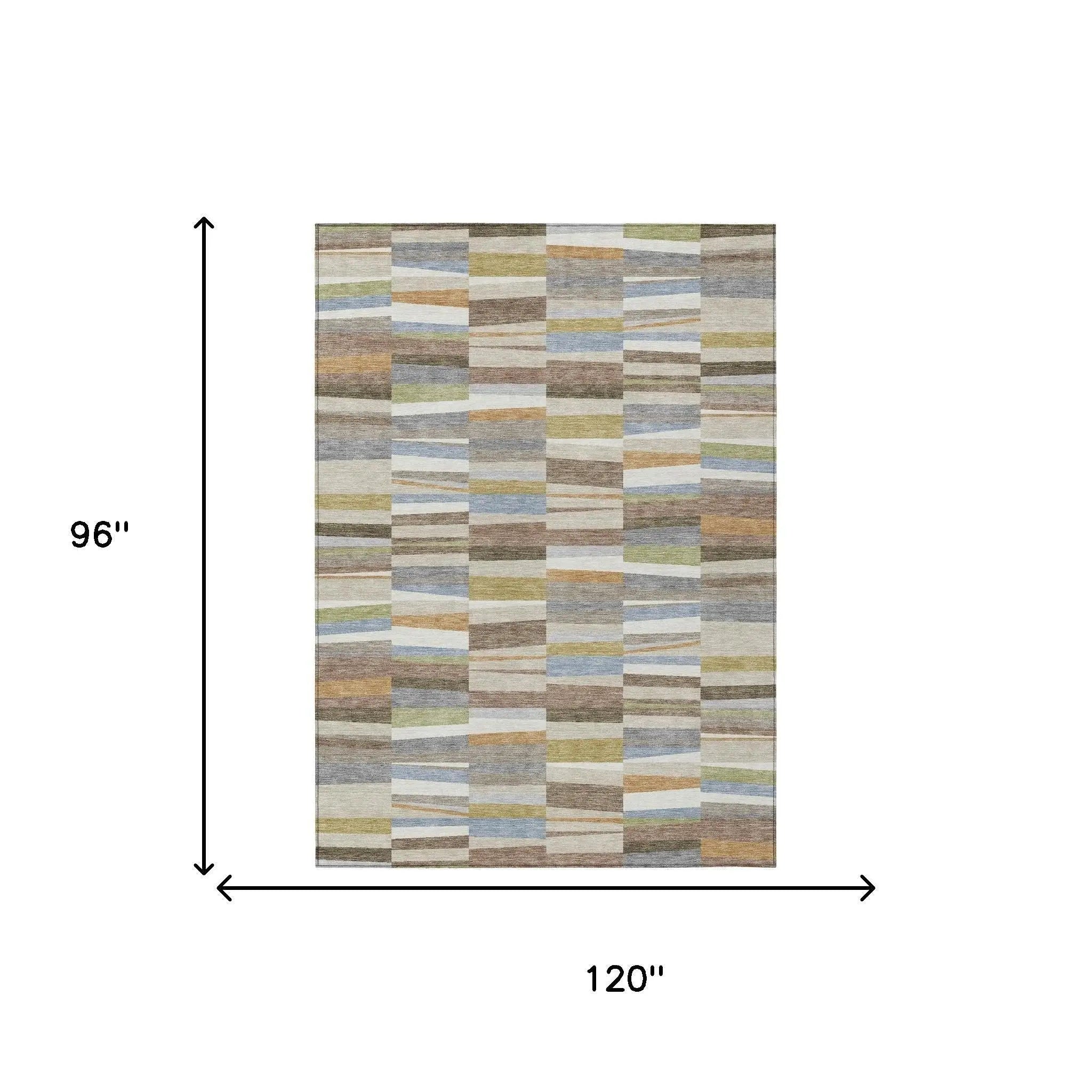 8' X 10' Beige And Ivory Striped Washable Indoor Outdoor Area Rug Homeroots Outdoor