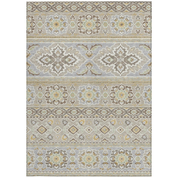 8' X 10' Beige And Ivory Tribal Washable Indoor Outdoor Area Rug Homeroots Outdoor