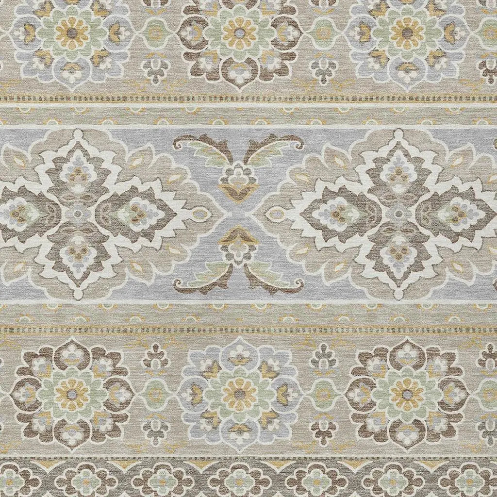 8' X 10' Beige And Ivory Tribal Washable Indoor Outdoor Area Rug Homeroots Outdoor