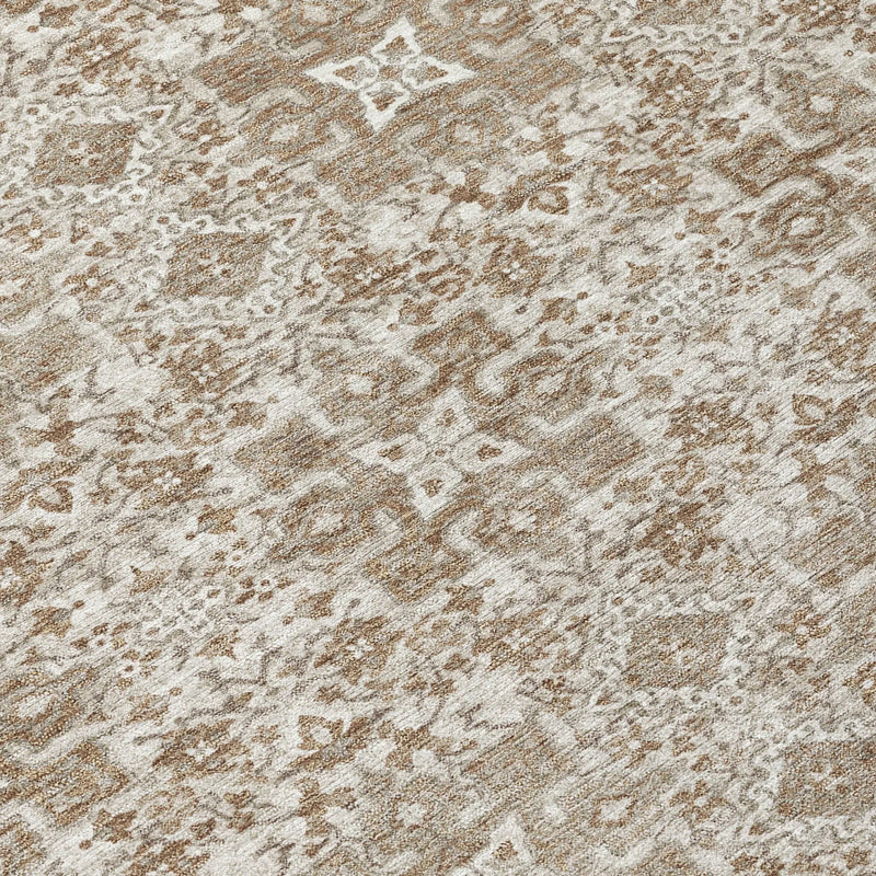 8' X 10' Beige And Khaki Oriental Washable Indoor Outdoor Area Rug Homeroots Outdoor