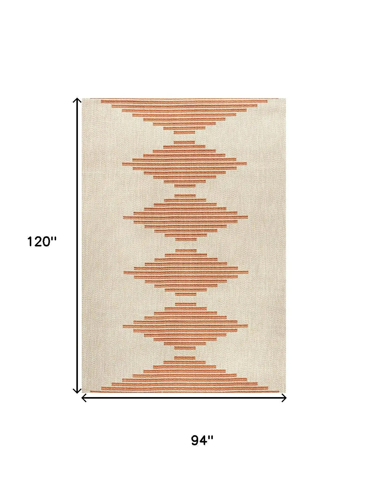 8' X 10' Beige And Orange Abstract Indoor Outdoor Area Rug Homeroots Outdoor
