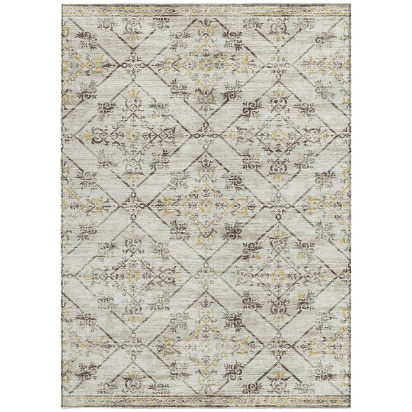 8' X 10' Beige And Sky Blue Geometric Washable Indoor Outdoor Area Rug Homeroots Outdoor