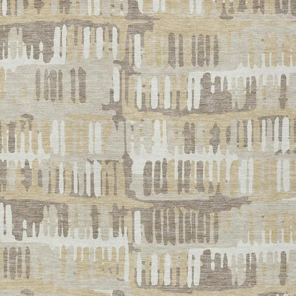 8' X 10' Beige And Taupe Abstract Washable Indoor Outdoor Area Rug Homeroots Outdoor