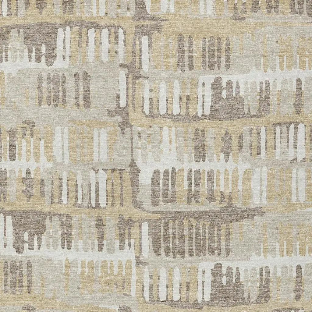 8' X 10' Beige And Taupe Abstract Washable Indoor Outdoor Area Rug Homeroots Outdoor