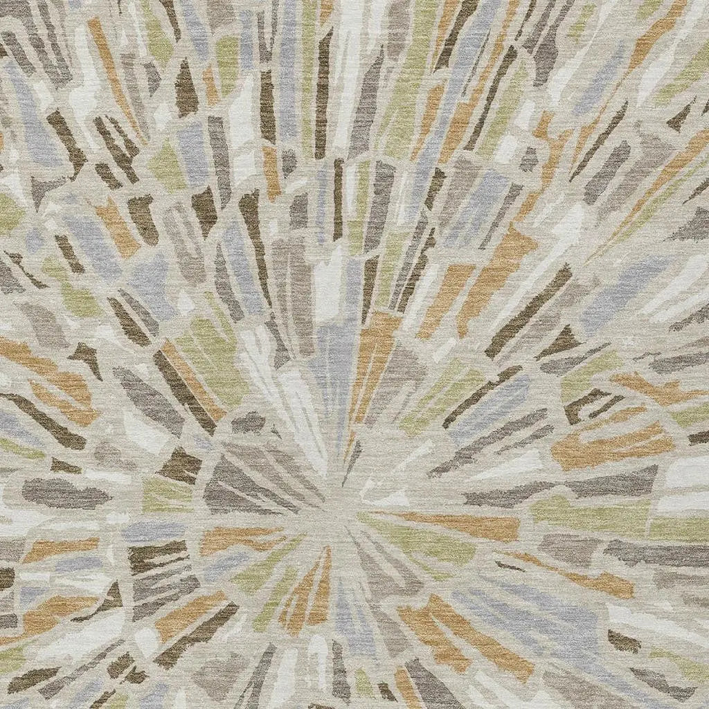 8' X 10' Beige And Taupe Abstract Washable Indoor Outdoor Area Rug Homeroots Outdoor