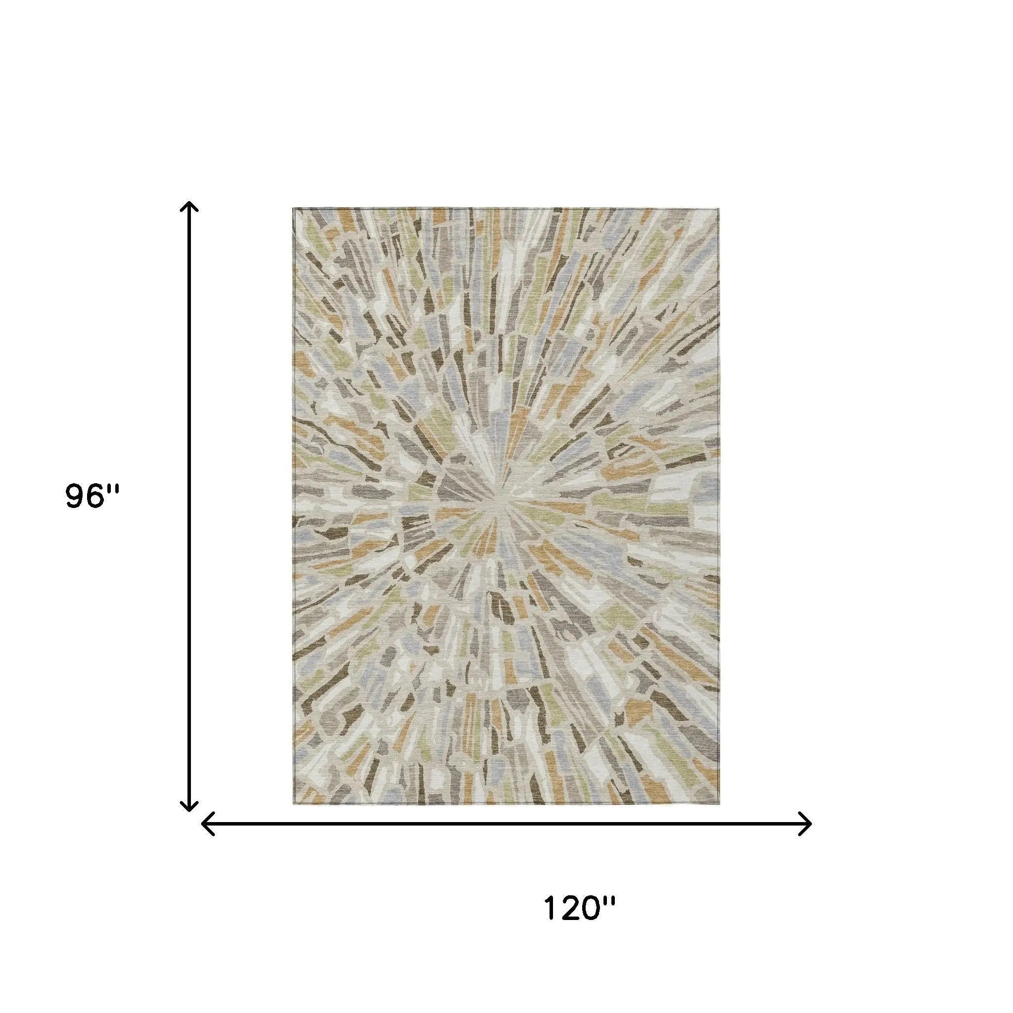 8' X 10' Beige And Taupe Abstract Washable Indoor Outdoor Area Rug Homeroots Outdoor